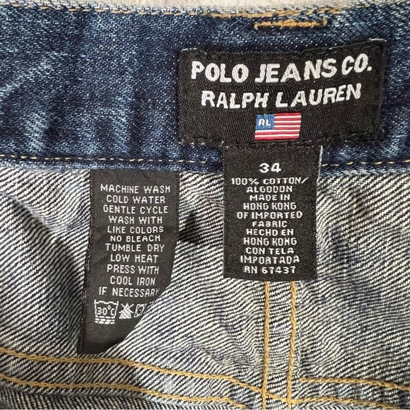 Vintage Polo Ralph Lauren Men's 34 Dad Jeans Straight Leg Zip Fly Medium Wash - Picture 8 of 8